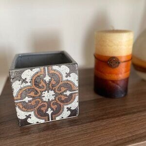 Ceramic Decorative Open Box. - Candle NOT included